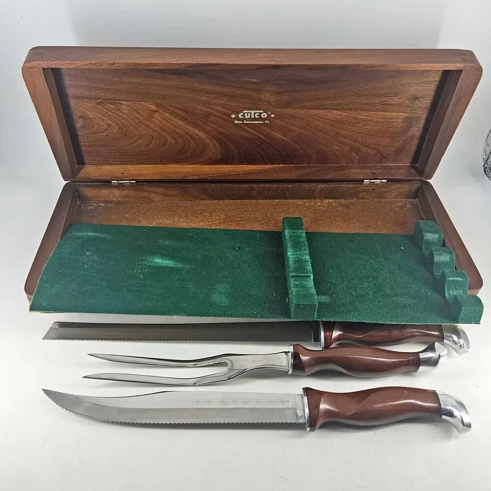 Vintage 3 pc Cutco Carving Set 1011 1012 1013 w Original box